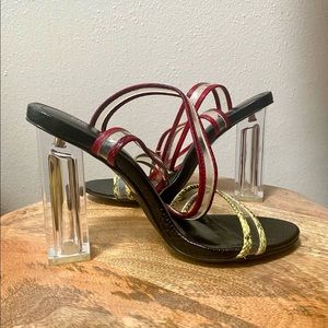 Cape Robbin lucite snake print heels